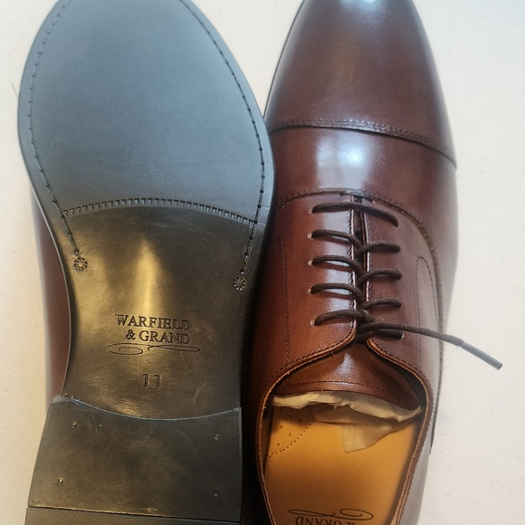 Warfield & Grand Men's Shoe Leather Brown Lace Dress Shoe - Picture 6 of 6
